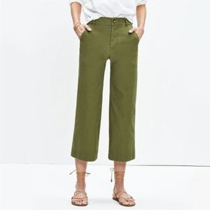 Madewell Langford Wide-Leg Crop Pants Green